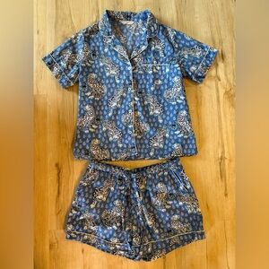 EUC Printfresh Tiger Queen Navy short pajama set